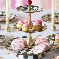 MacKenzie-Childs Courtly Check Three Tier Sweet Stand< Bar Entertaining