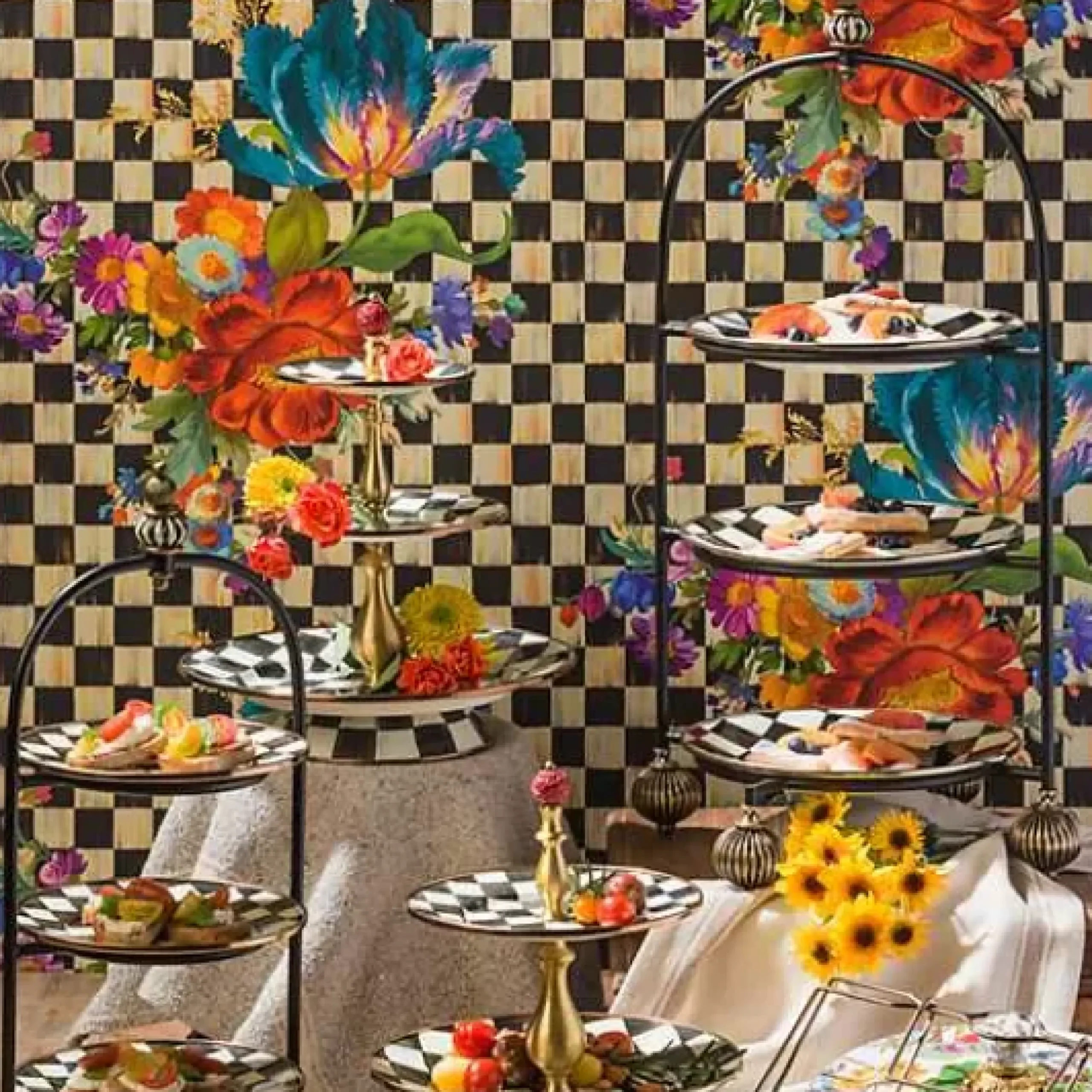 MacKenzie-Childs Courtly Check Three Tier Sweet Stand< Bar Entertaining