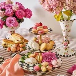 MacKenzie-Childs Courtly Check Three Tier Sweet Stand< Bar Entertaining