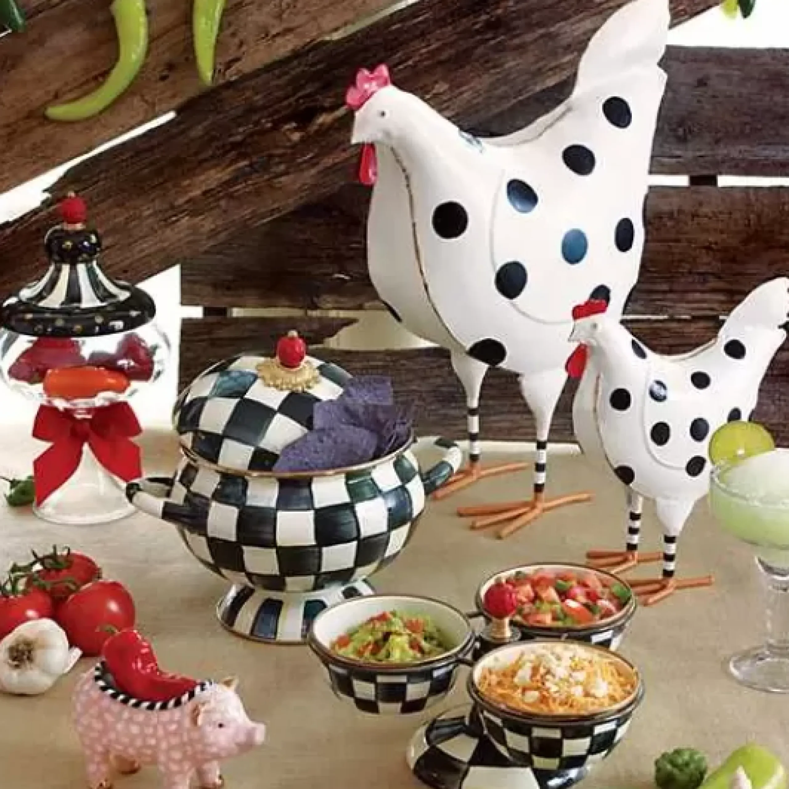 MacKenzie-Childs Courtly Check Triplicity< Bar Entertaining|Serveware