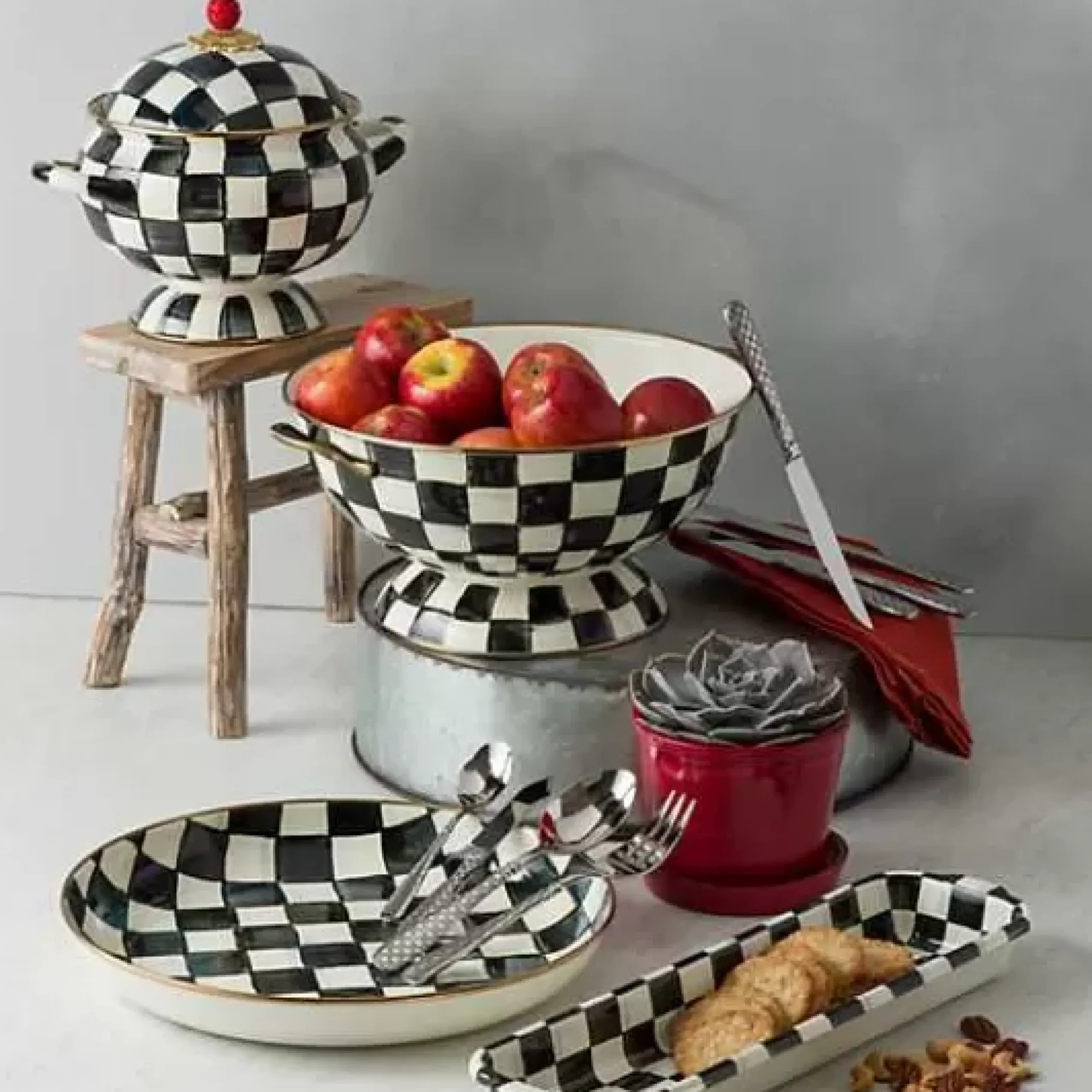 MacKenzie-Childs Courtly Check Tureen< Serveware