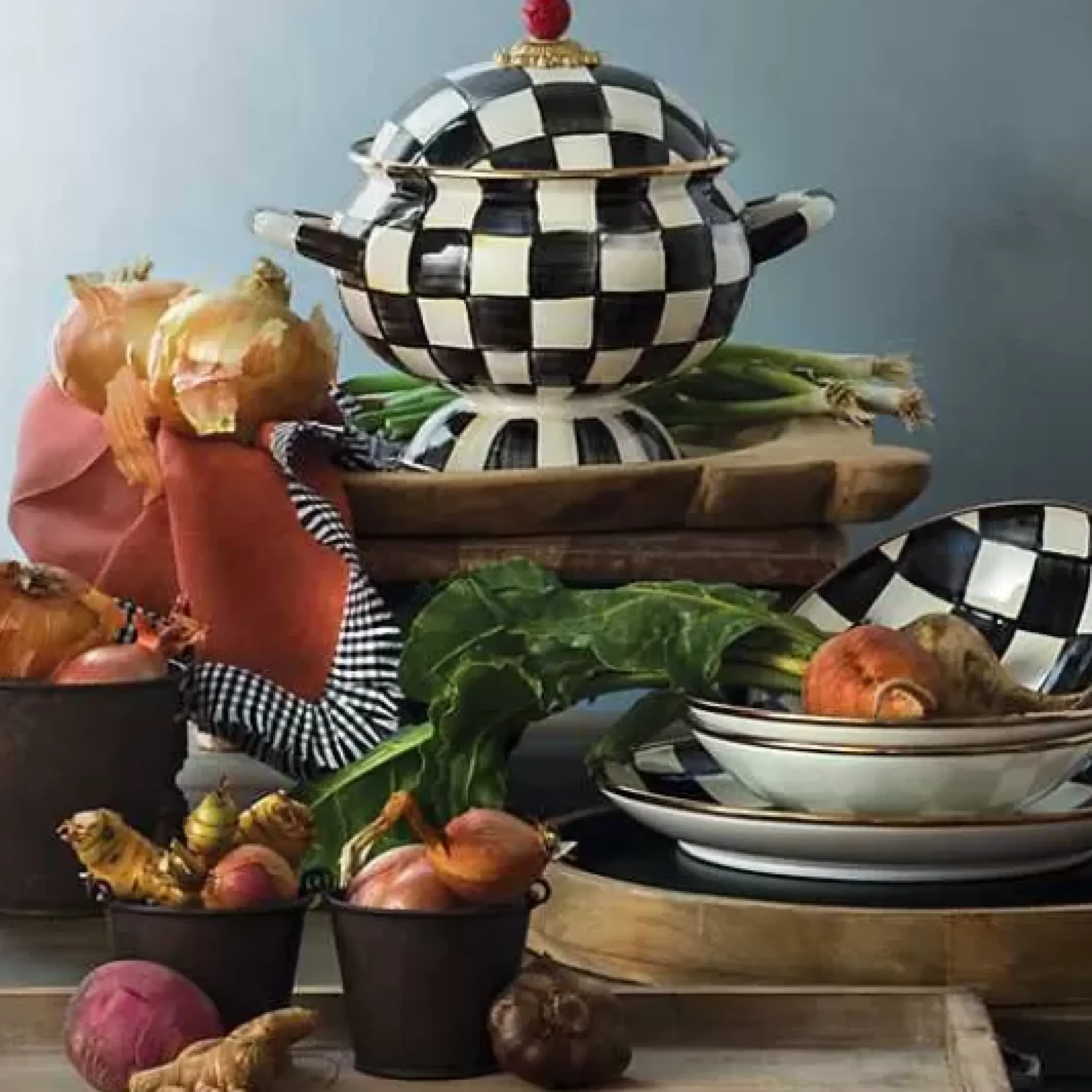 MacKenzie-Childs Courtly Check Tureen< Serveware