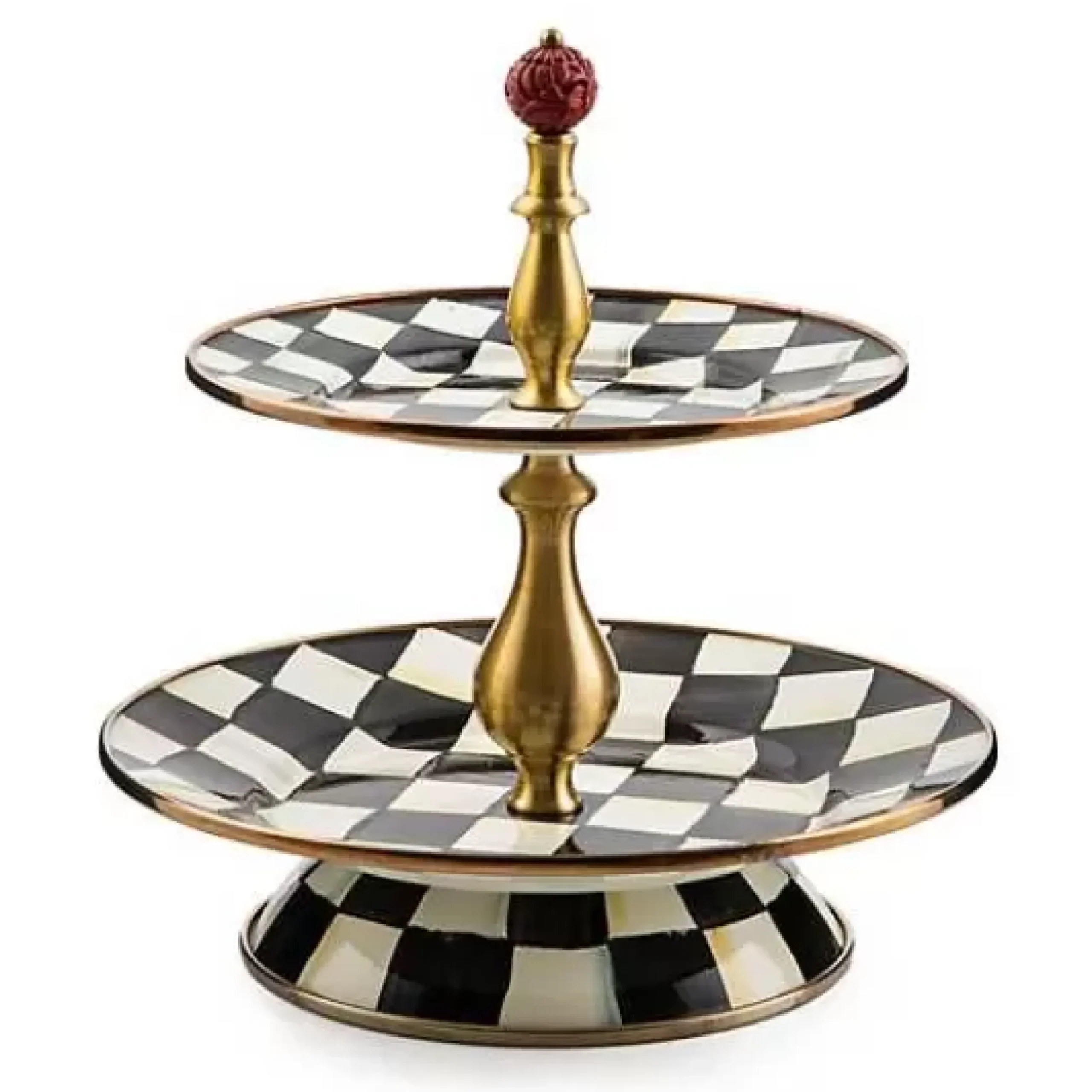 MacKenzie-Childs Courtly Check Two Tier Sweet Stand< Bar Entertaining