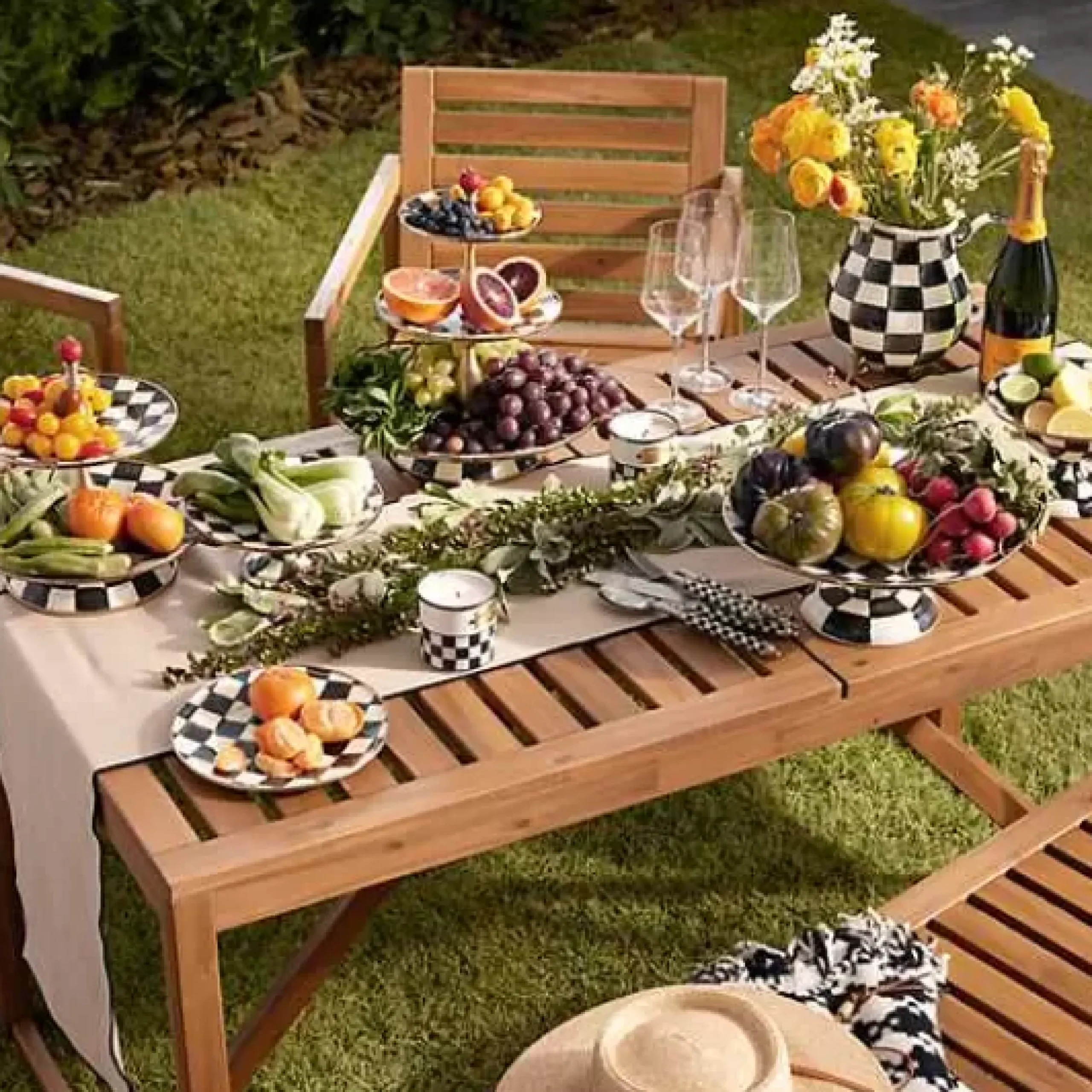 MacKenzie-Childs Courtly Check Two Tier Sweet Stand< Bar Entertaining