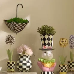 MacKenzie-Childs Courtly Check Umbrella Wall Planter< Spring|Greenery & Florals