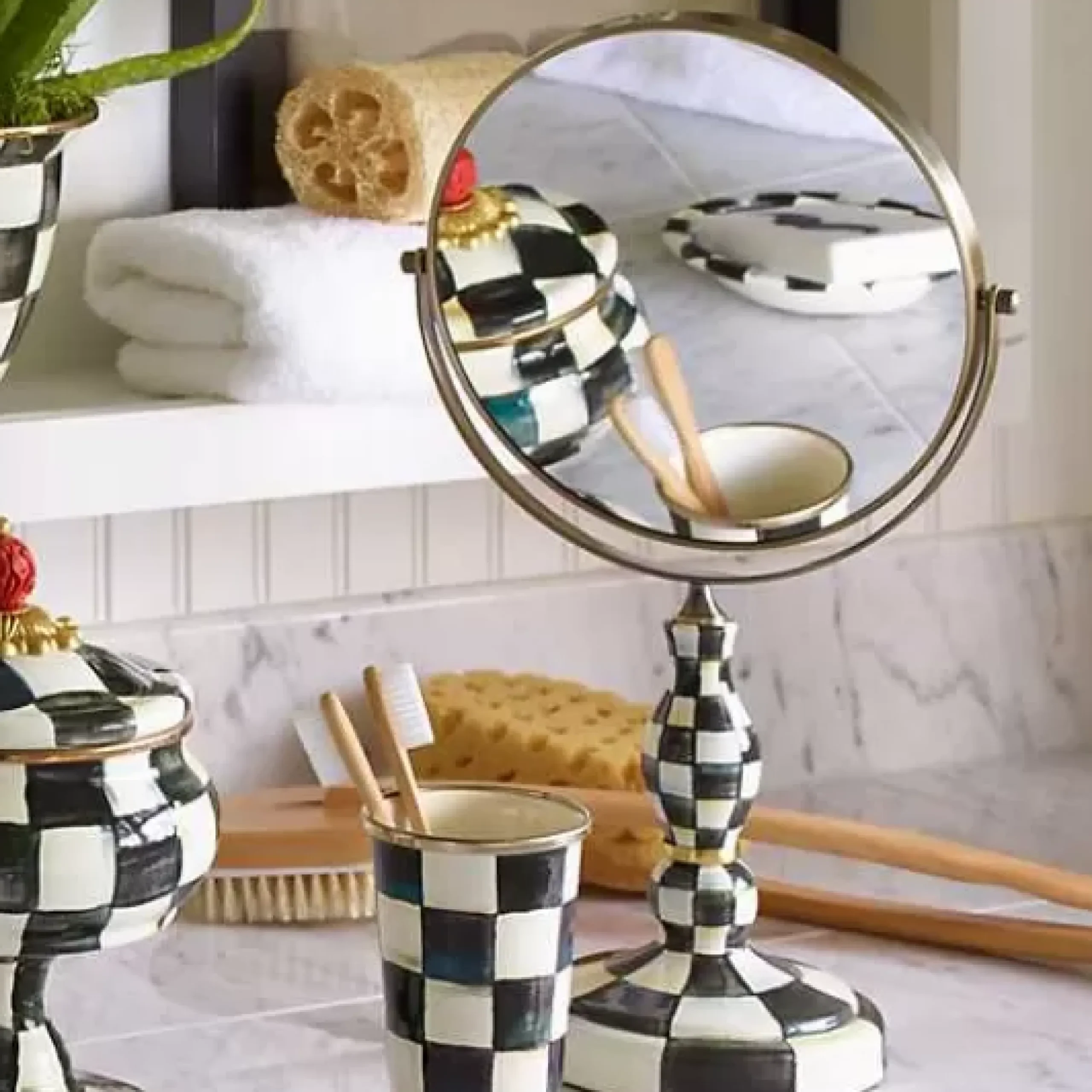 MacKenzie-Childs Courtly Check Vanity Mirror< Bath & Bath Accessories