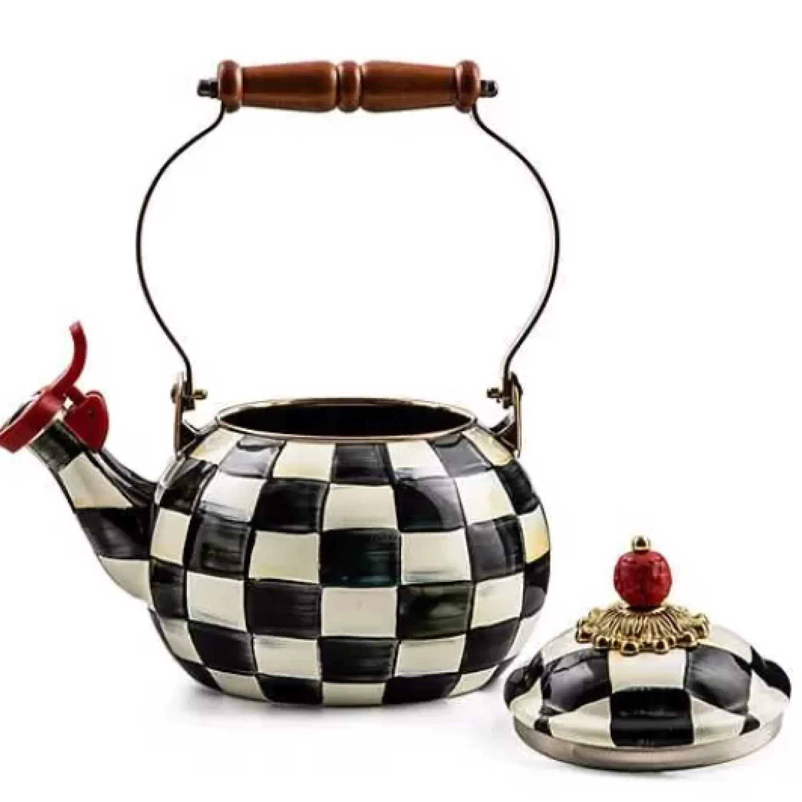MacKenzie-Childs Courtly Check Whistling Tea Kettle< The Coffee Shop|Tea Kettles