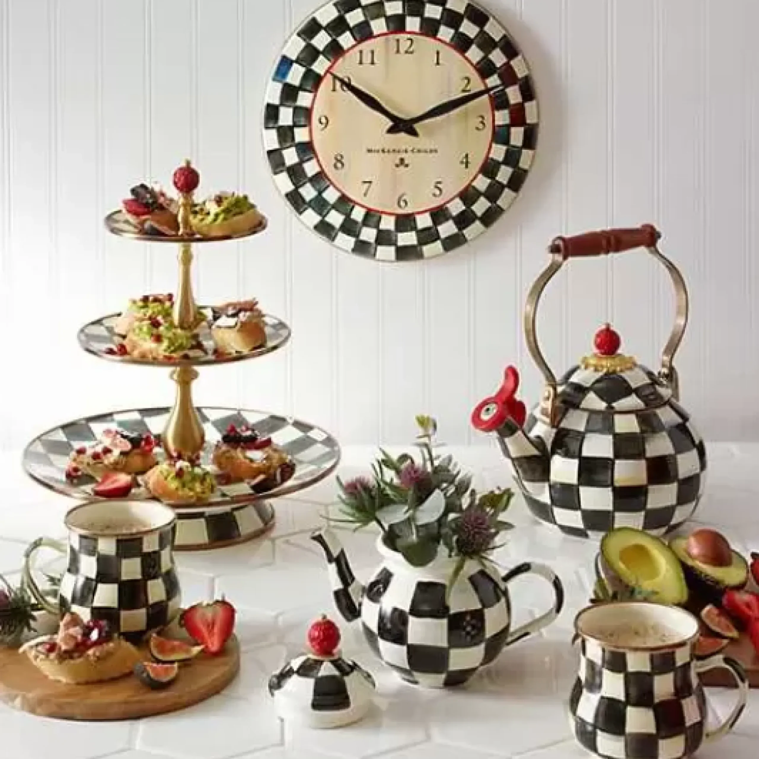 MacKenzie-Childs Courtly Check Whistling Tea Kettle< The Coffee Shop|Tea Kettles