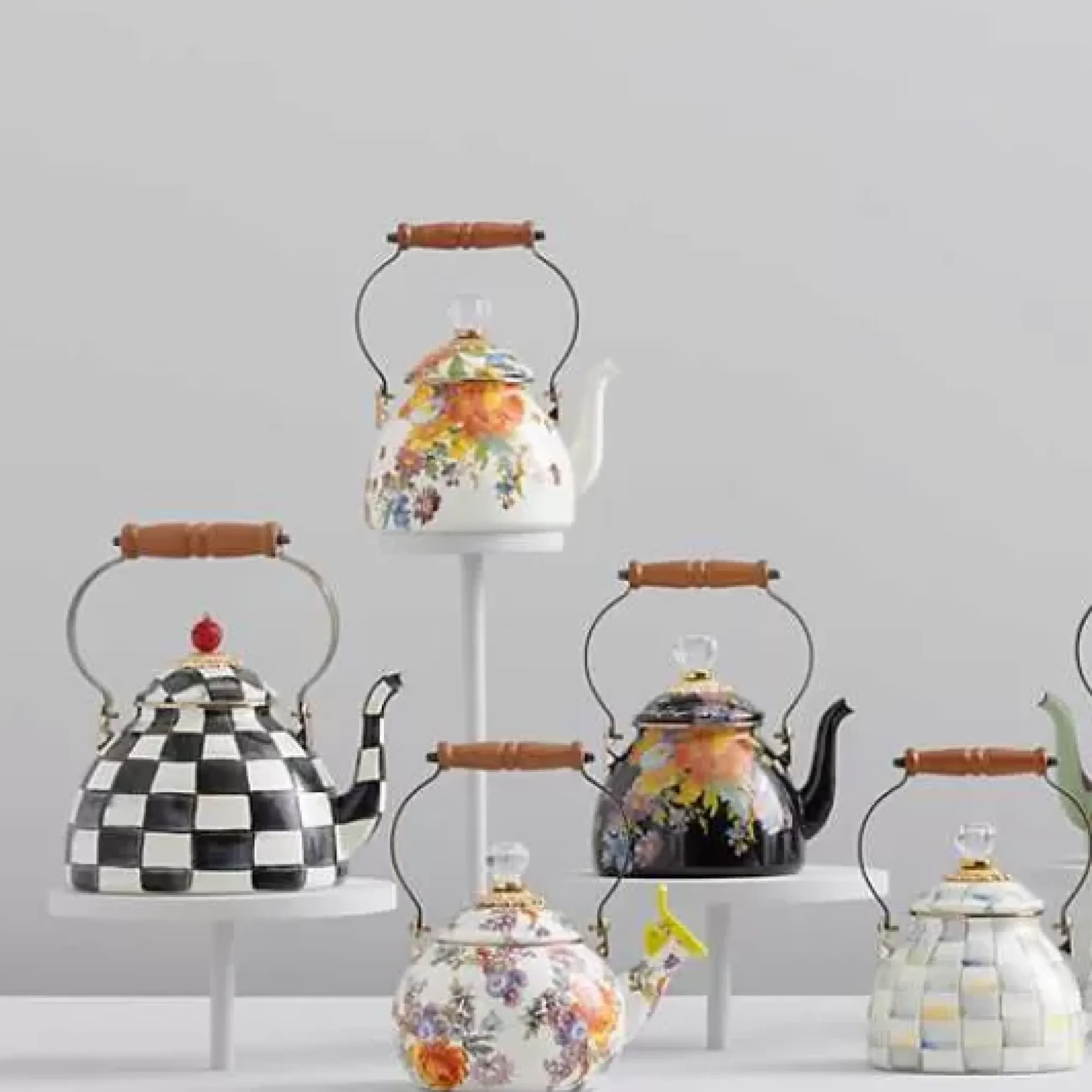 MacKenzie-Childs Courtly Check Whistling Tea Kettle< The Coffee Shop|Tea Kettles