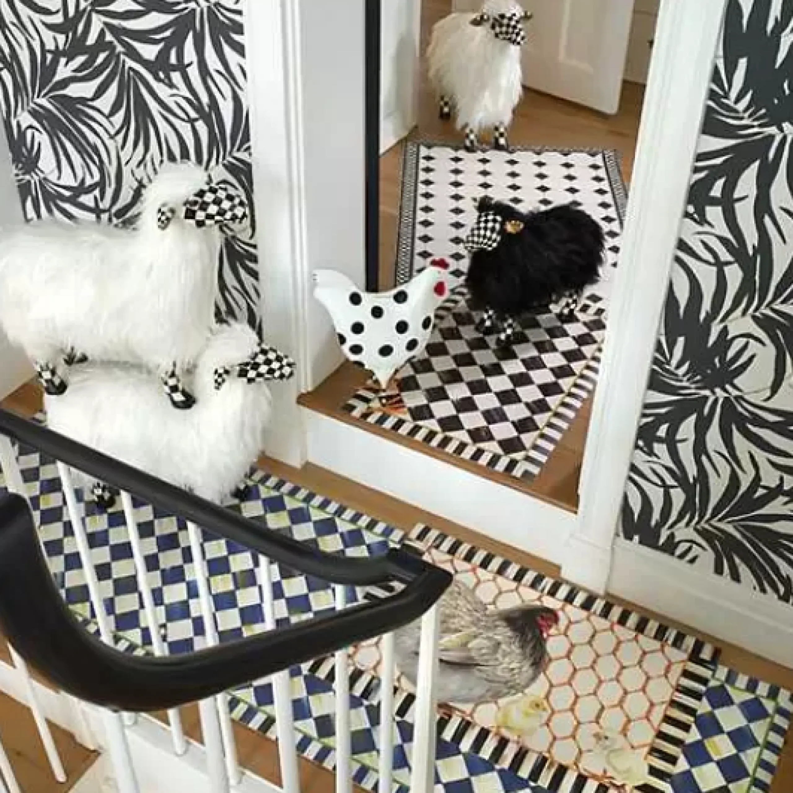 MacKenzie-Childs Courtly Check White Sheep - Large< Spring|Room Accents