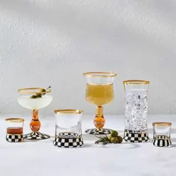 MacKenzie-Childs Courtly Check Wine Glass< Fall Entertaining|Drinkware