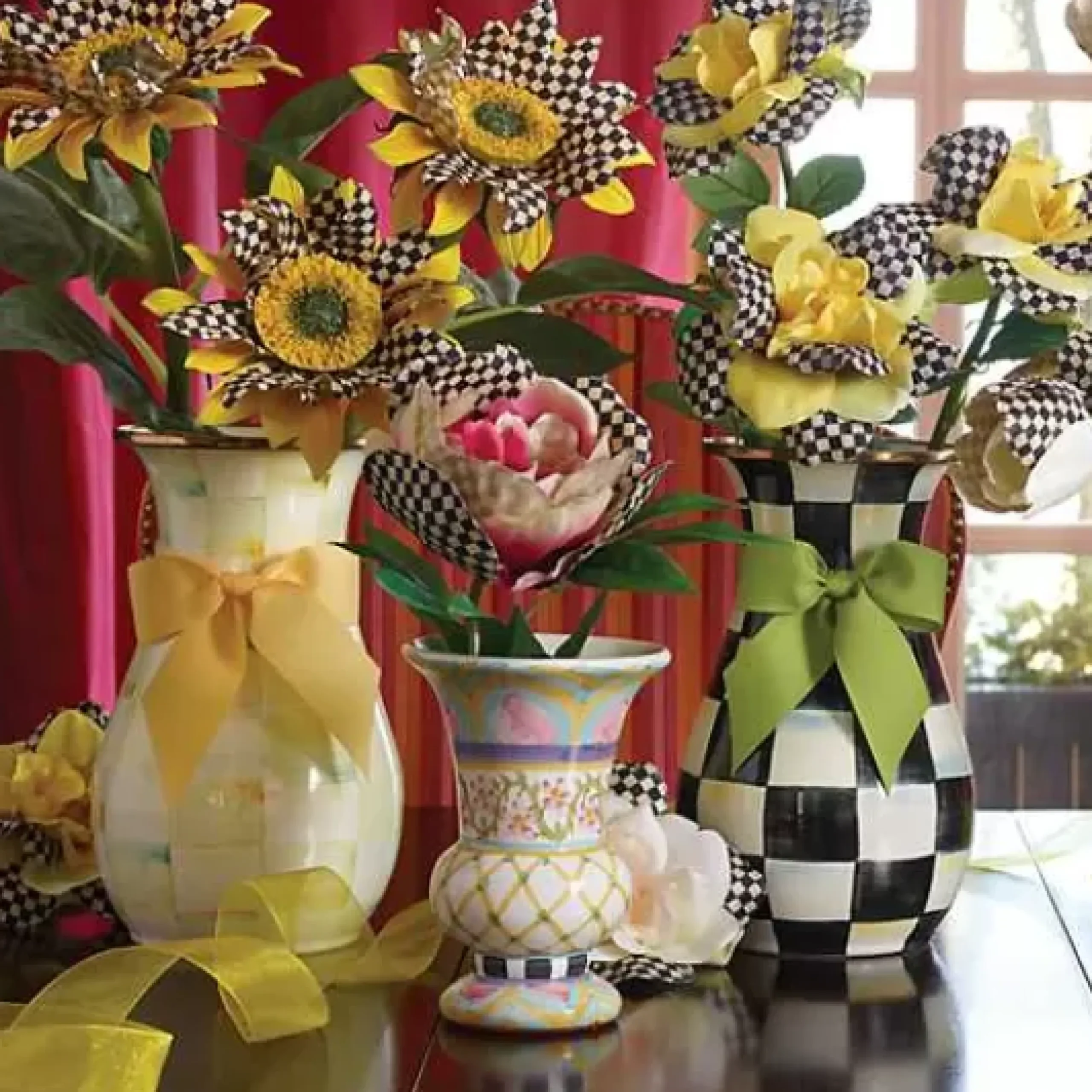 MacKenzie-Childs Courtly Check Yellow Sunflower< Spring|The Fall Shop