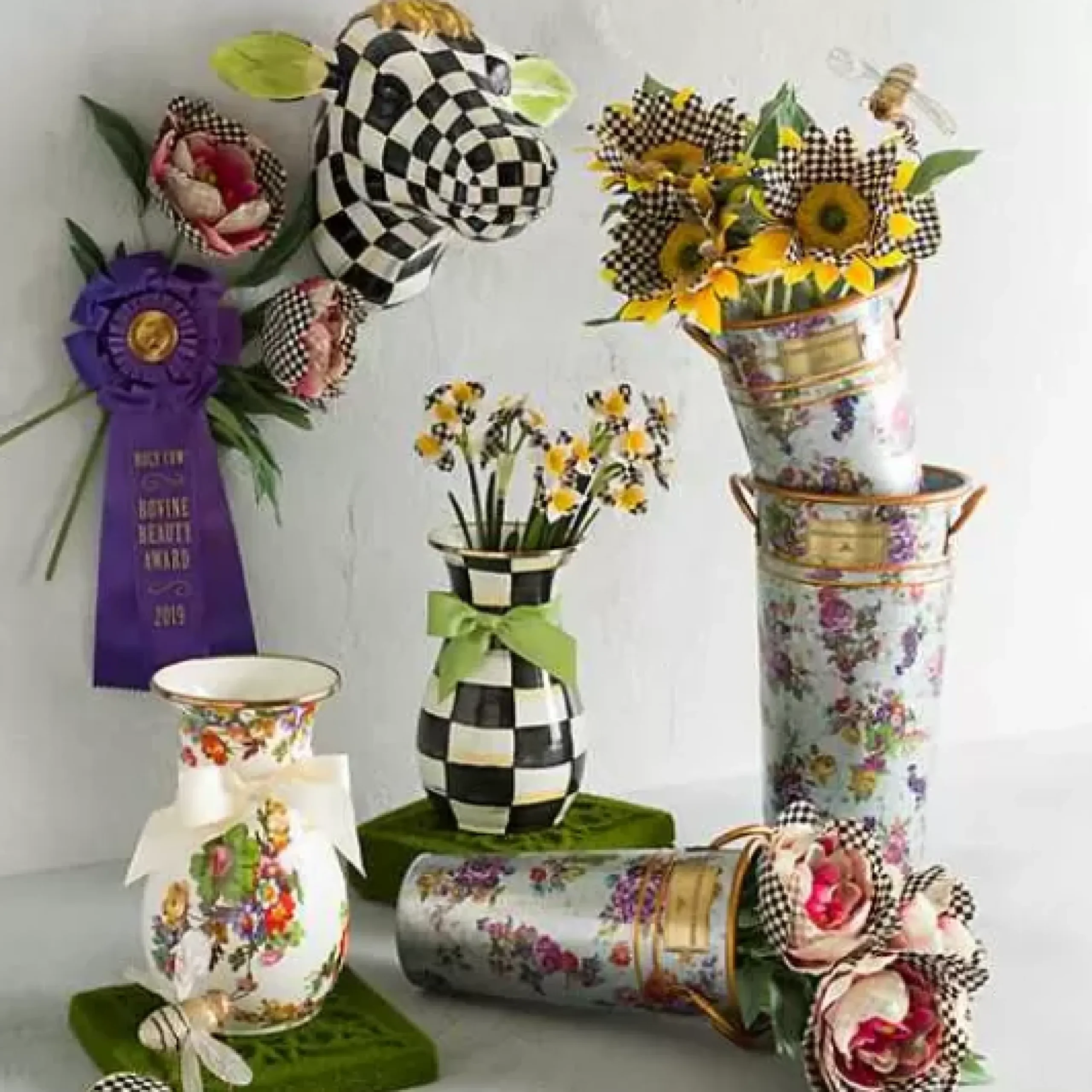 MacKenzie-Childs Courtly Check Yellow Sunflower< Spring|The Fall Shop