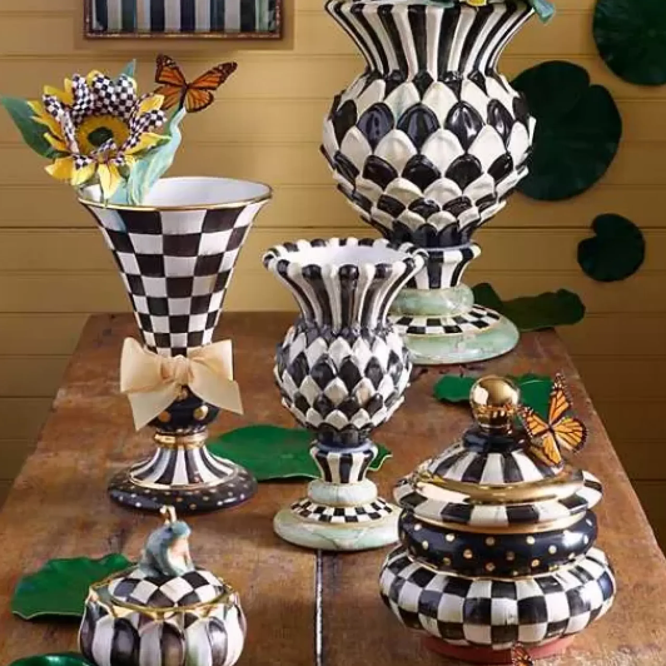 MacKenzie-Childs Courtly Check Yellow Sunflower< Spring|The Fall Shop
