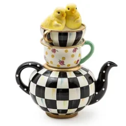 MacKenzie-Childs Courtly Chickatee Teapot< Easter|Spring