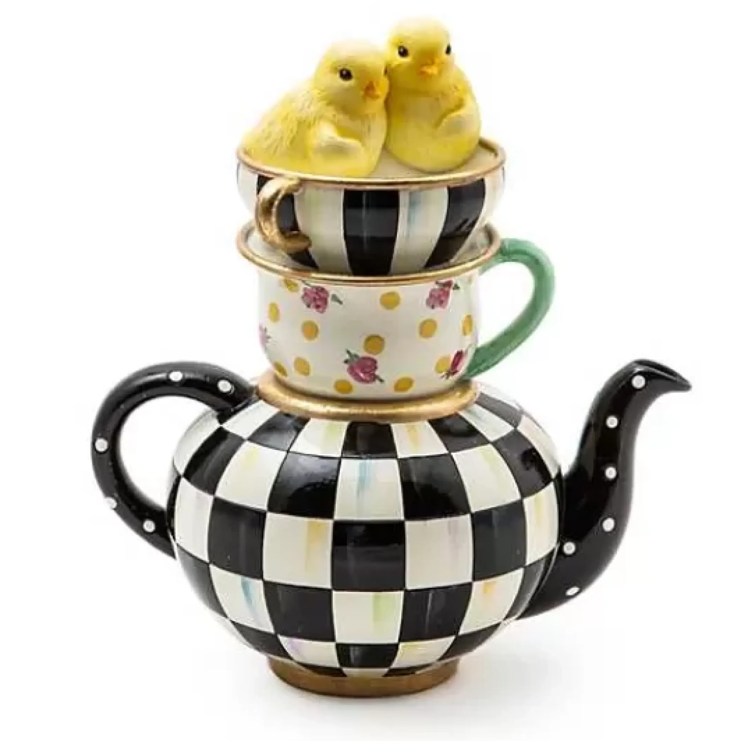 MacKenzie-Childs Courtly Chickatee Teapot< Easter|Spring