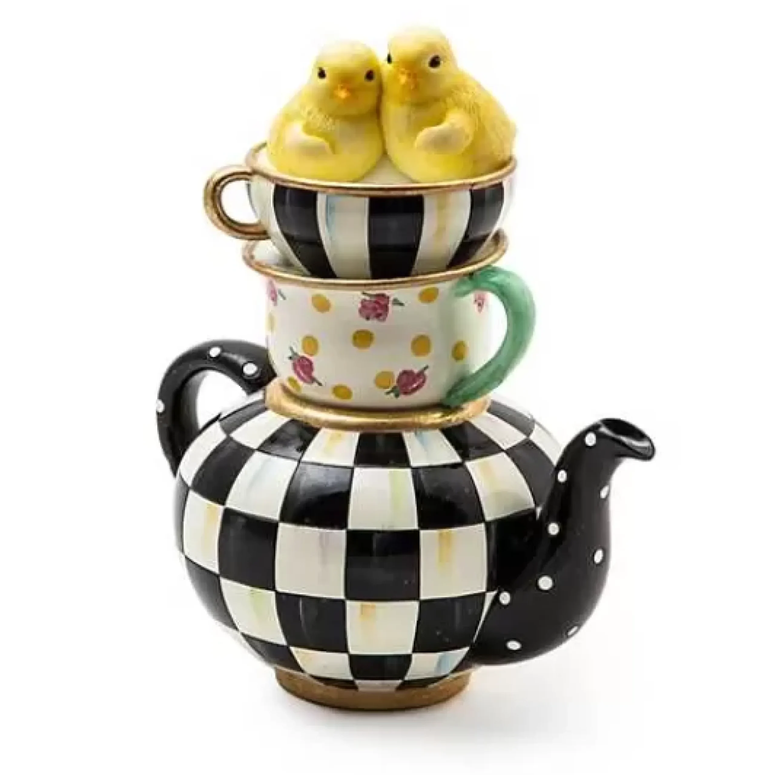 MacKenzie-Childs Courtly Chickatee Teapot< Easter|Spring