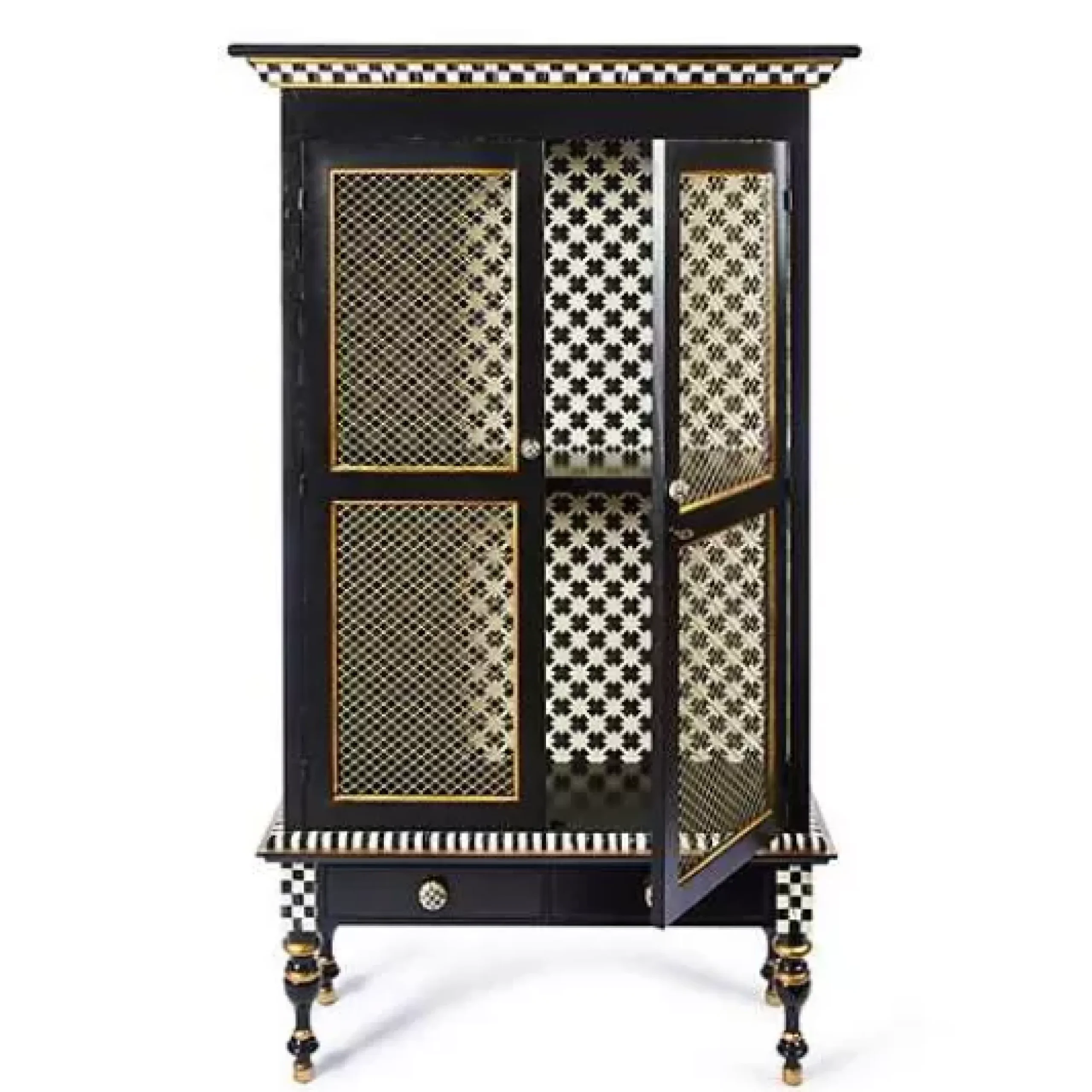 MacKenzie-Childs Courtly Criss-Cross Cabinet< Storage Furniture|Dining Room & Kitchen