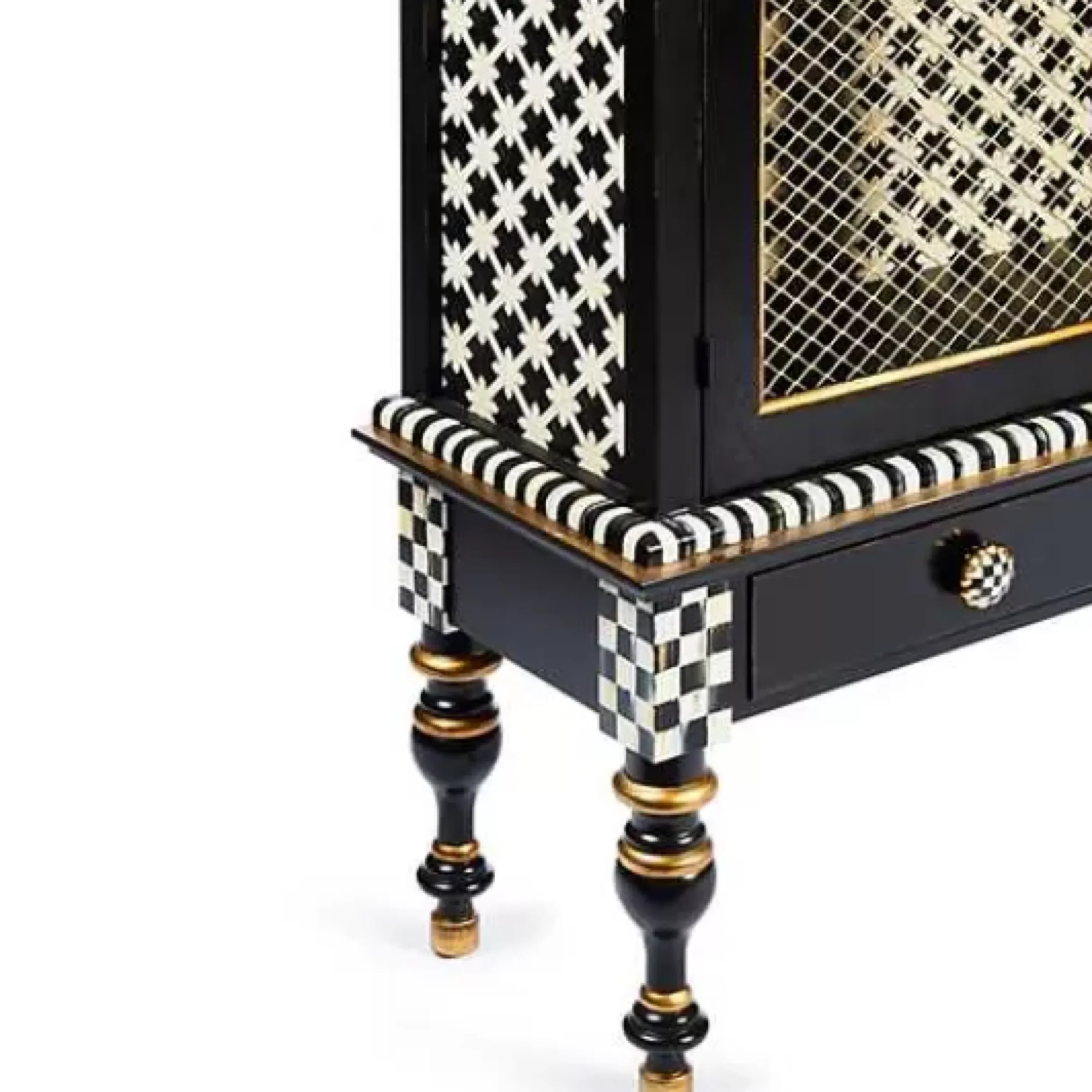MacKenzie-Childs Courtly Criss-Cross Cabinet< Storage Furniture|Dining Room & Kitchen