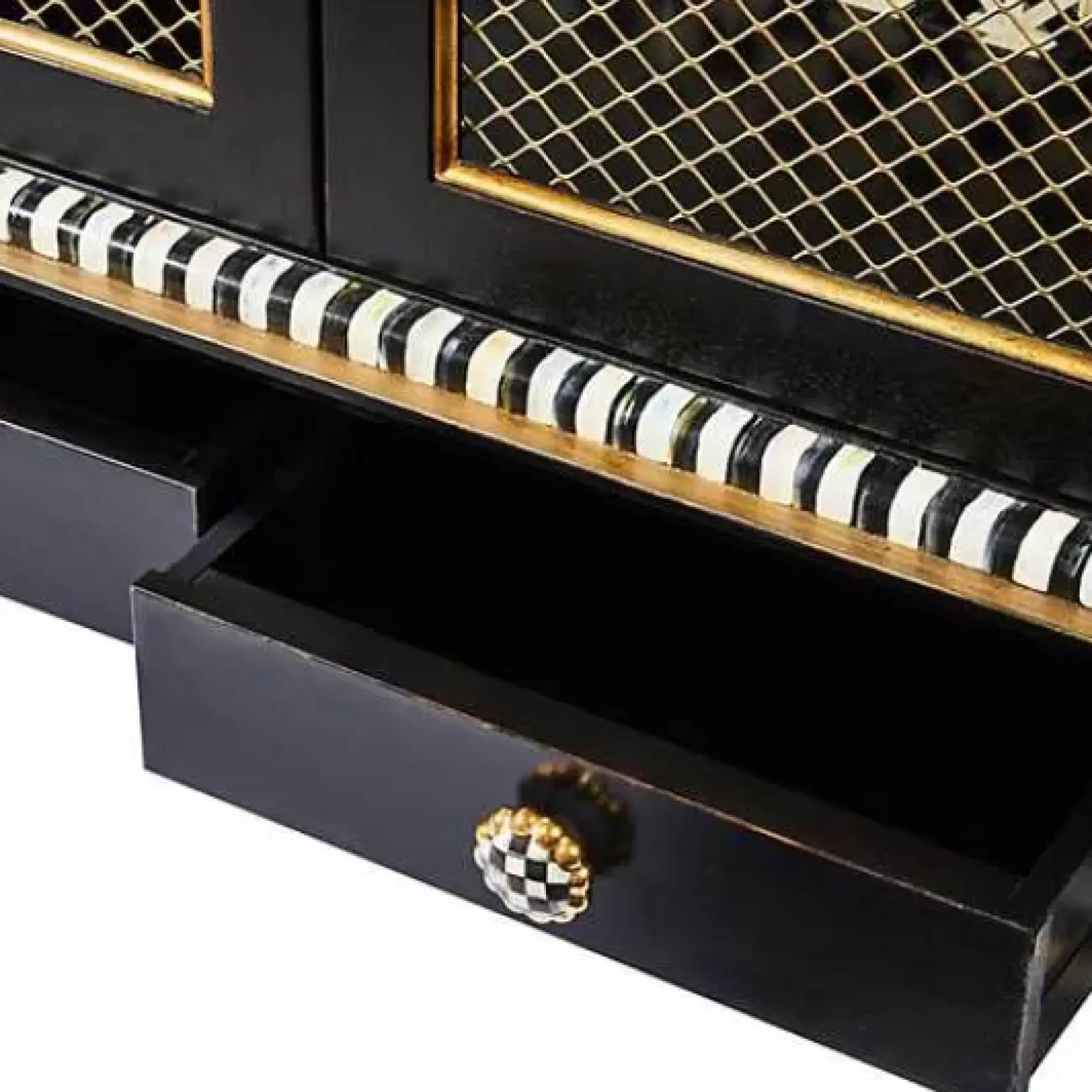 MacKenzie-Childs Courtly Criss-Cross Cabinet< Storage Furniture|Dining Room & Kitchen