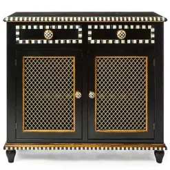 MacKenzie-Childs Courtly Criss-Cross Small Cabinet< Storage Furniture|Dining Room & Kitchen