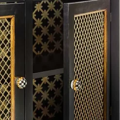 MacKenzie-Childs Courtly Criss-Cross Small Cabinet< Storage Furniture|Dining Room & Kitchen
