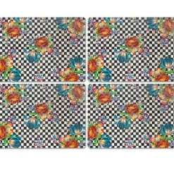 MacKenzie-Childs Courtly Flower Market Cork Back Placemats, Set of 4< Table Accessories|Kitchen & Table Linens