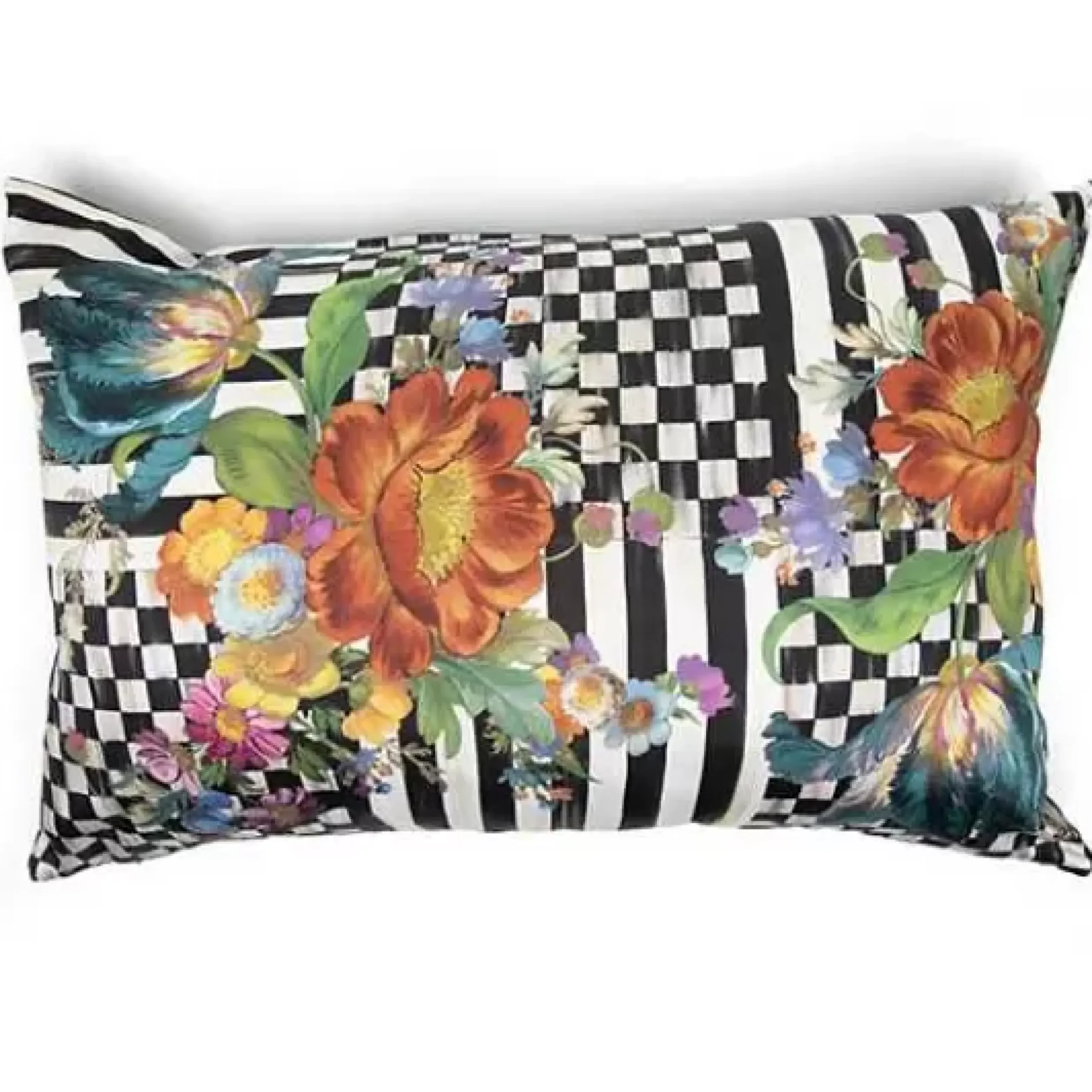 MacKenzie-Childs Courtly Flower Market Lumbar Pillow< Spring|Pillows, Throws, & Cushions