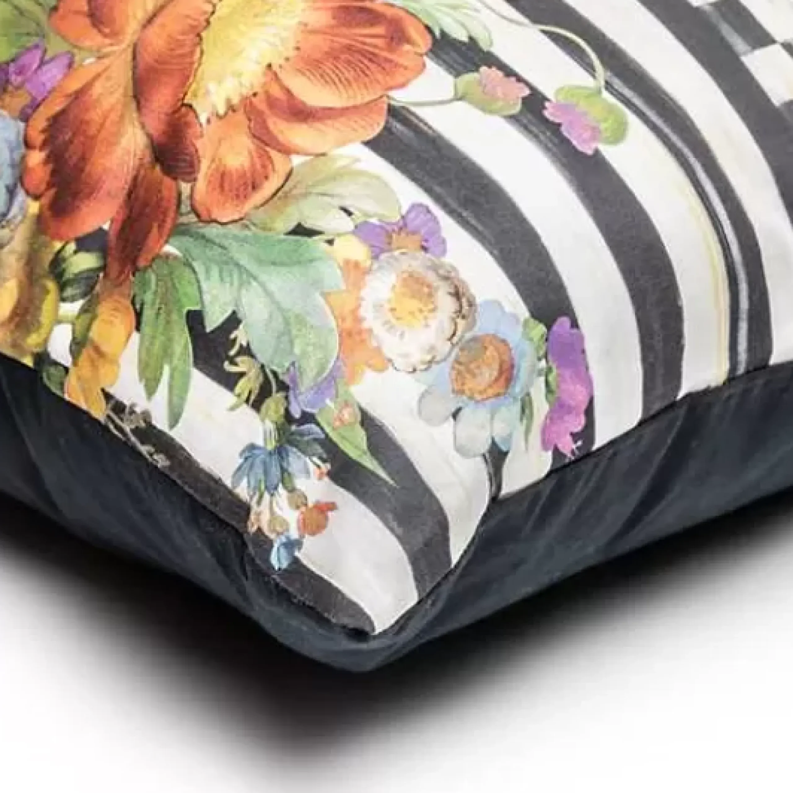 MacKenzie-Childs Courtly Flower Market Lumbar Pillow< Spring|Pillows, Throws, & Cushions