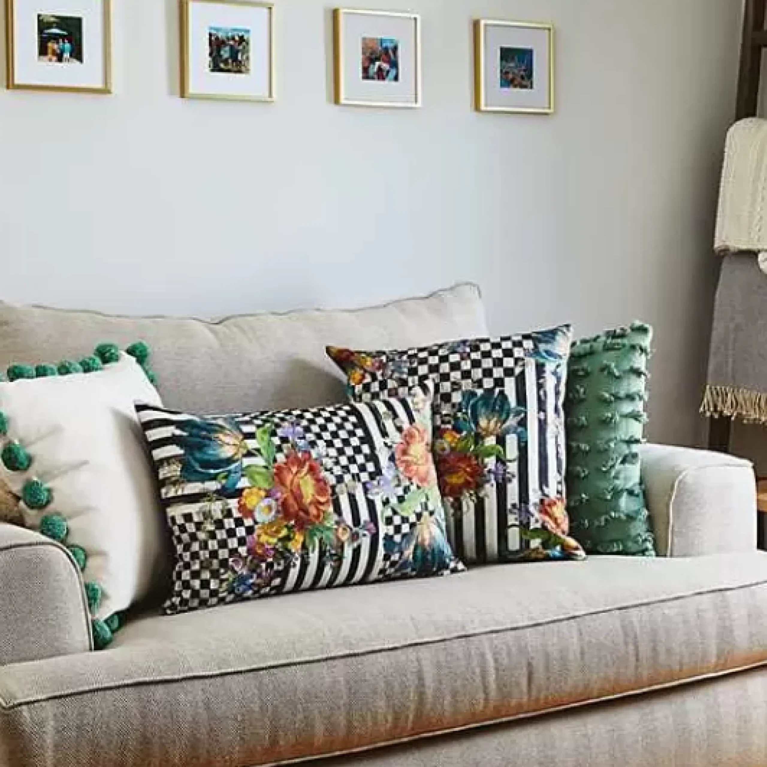 MacKenzie-Childs Courtly Flower Market Pillow< Spring|Pillows, Throws, & Cushions