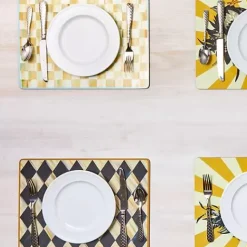 MacKenzie-Childs Courtly Harlequin Cork Back Placemats, Set of 4< Table Accessories|Kitchen & Table Linens