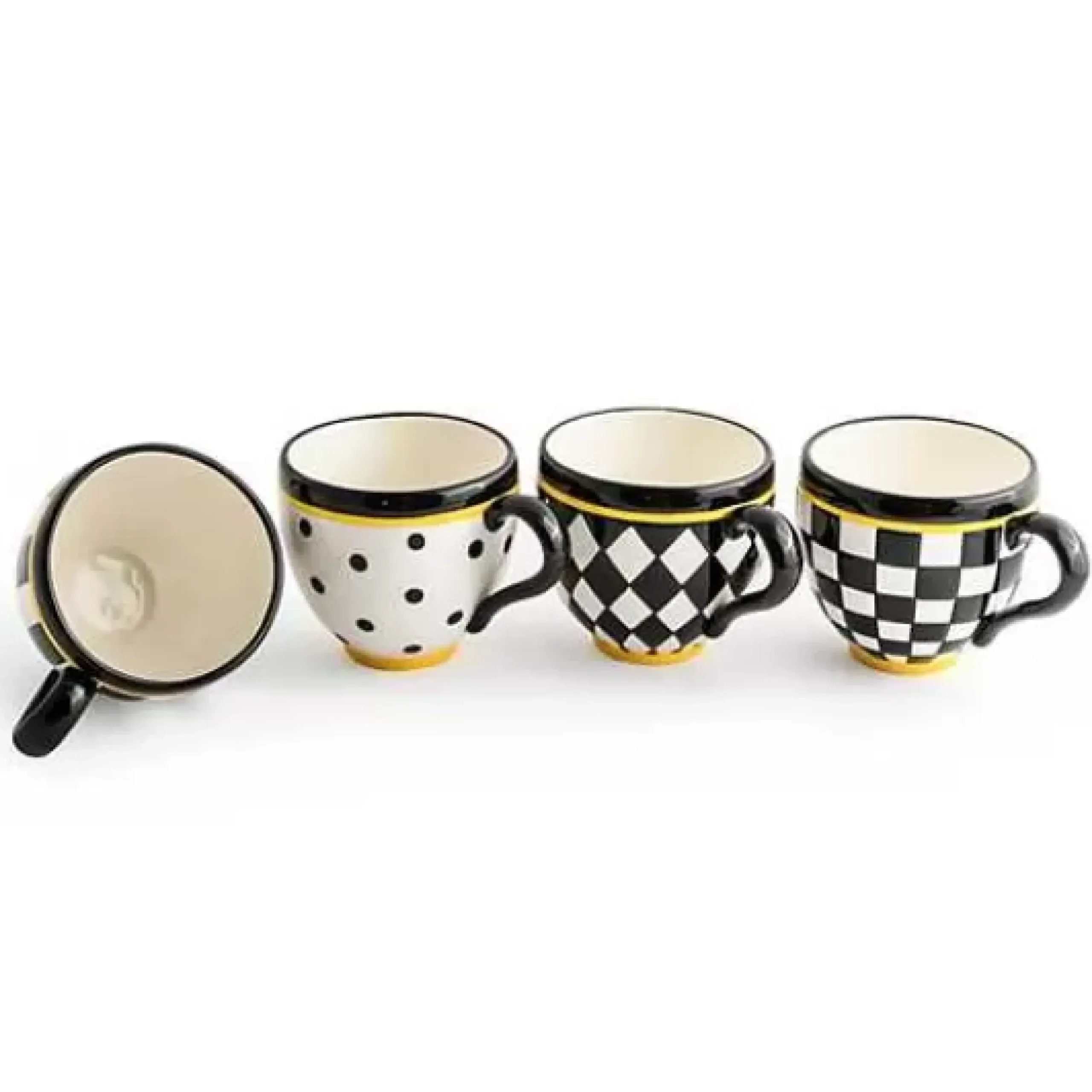 MacKenzie-Childs Courtly Mugs, Set of 4< The Coffee Shop|Drinkware
