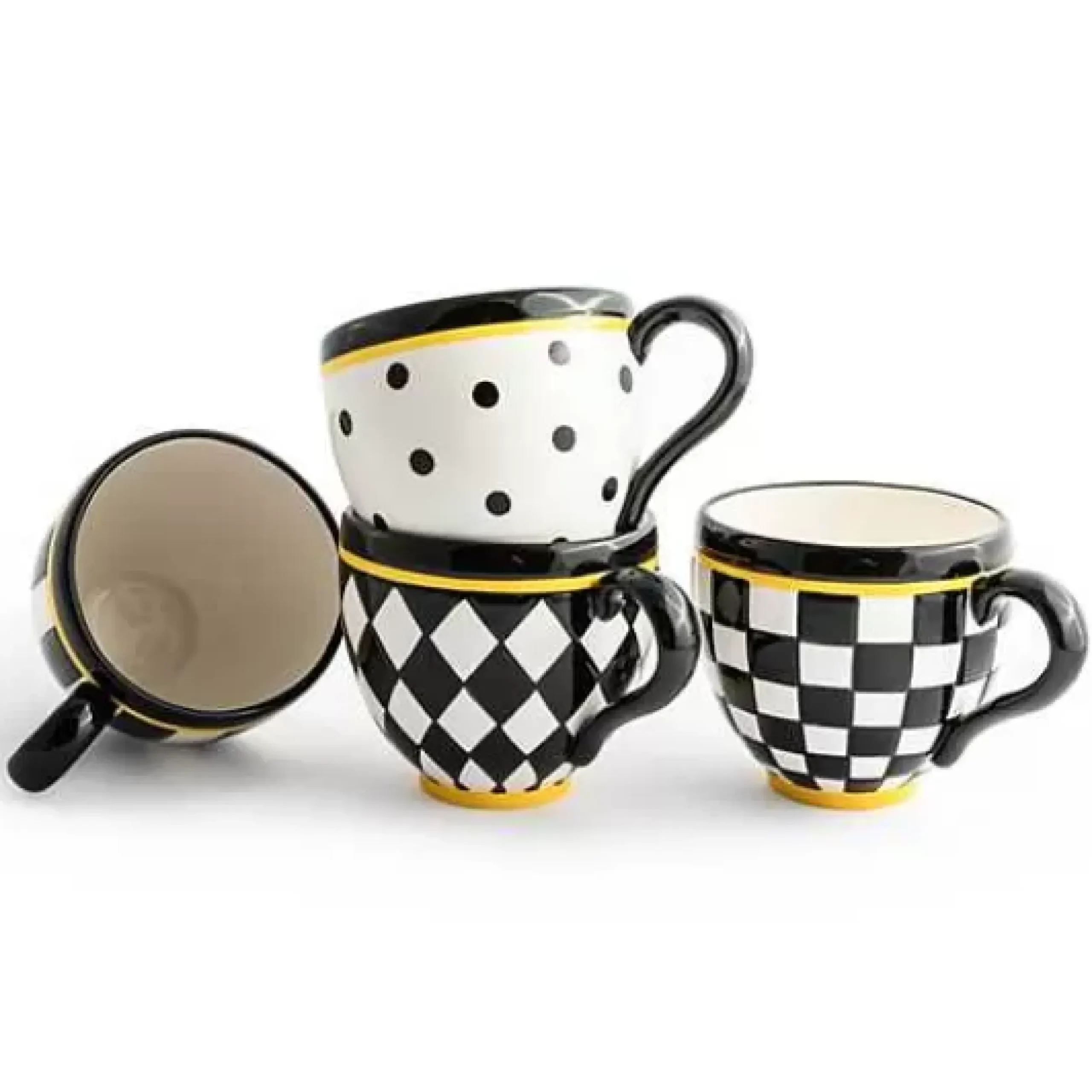 MacKenzie-Childs Courtly Mugs, Set of 4< The Coffee Shop|Drinkware