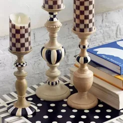 MacKenzie-Childs Courtly Pillar Candle Holders, Set of 3< Candles & Fragrances|Room Accents