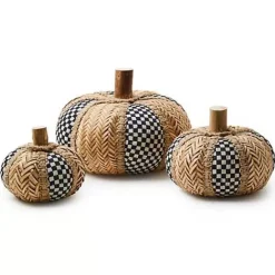 MacKenzie-Childs Courtly Rattan Pumpkins, Set of 3< Pumpkins|The Fall Shop