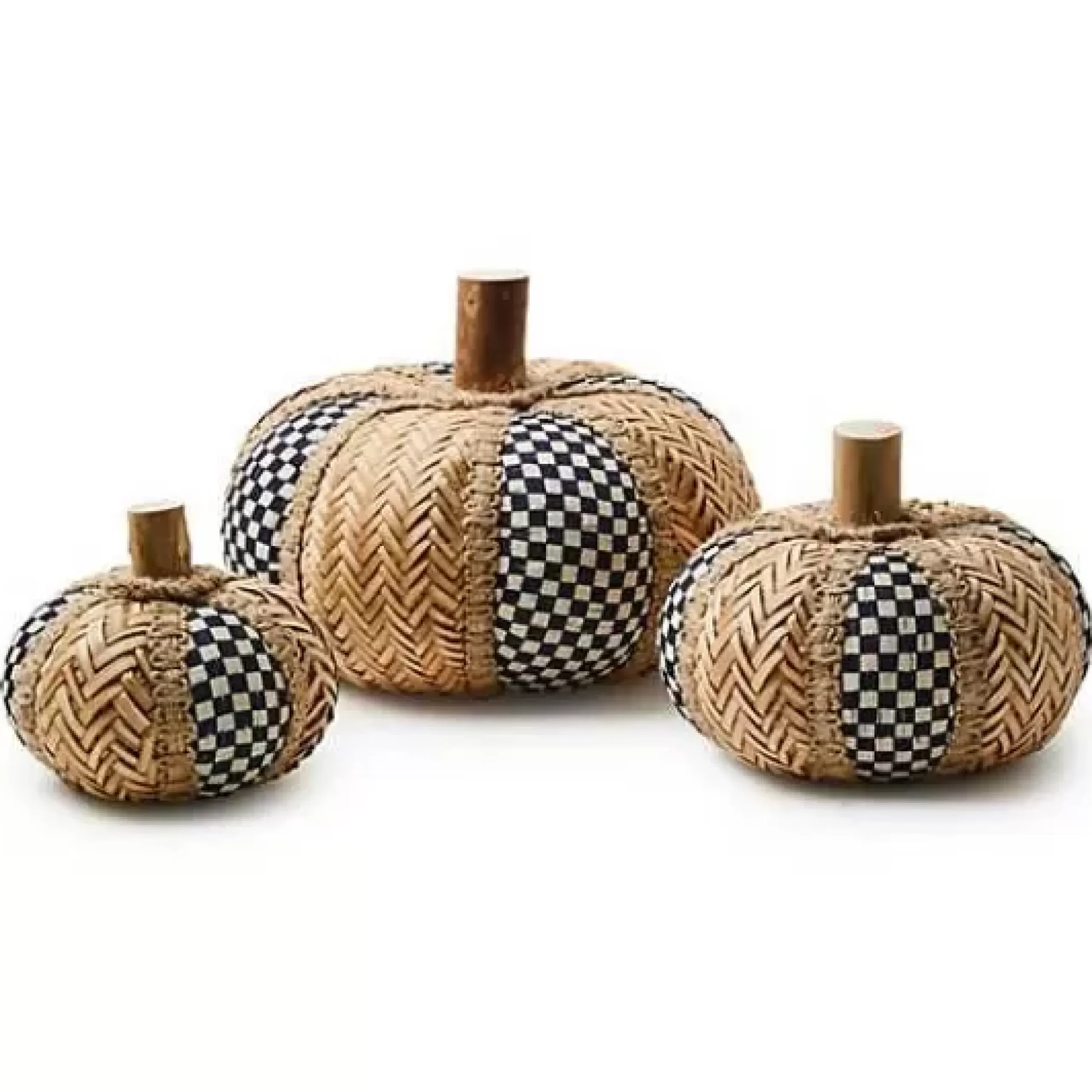 MacKenzie-Childs Courtly Rattan Pumpkins, Set of 3< Pumpkins|The Fall Shop