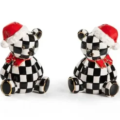 MacKenzie-Childs Courtly Santa Bear Salt  Pepper Set< Table Accessories|Serveware