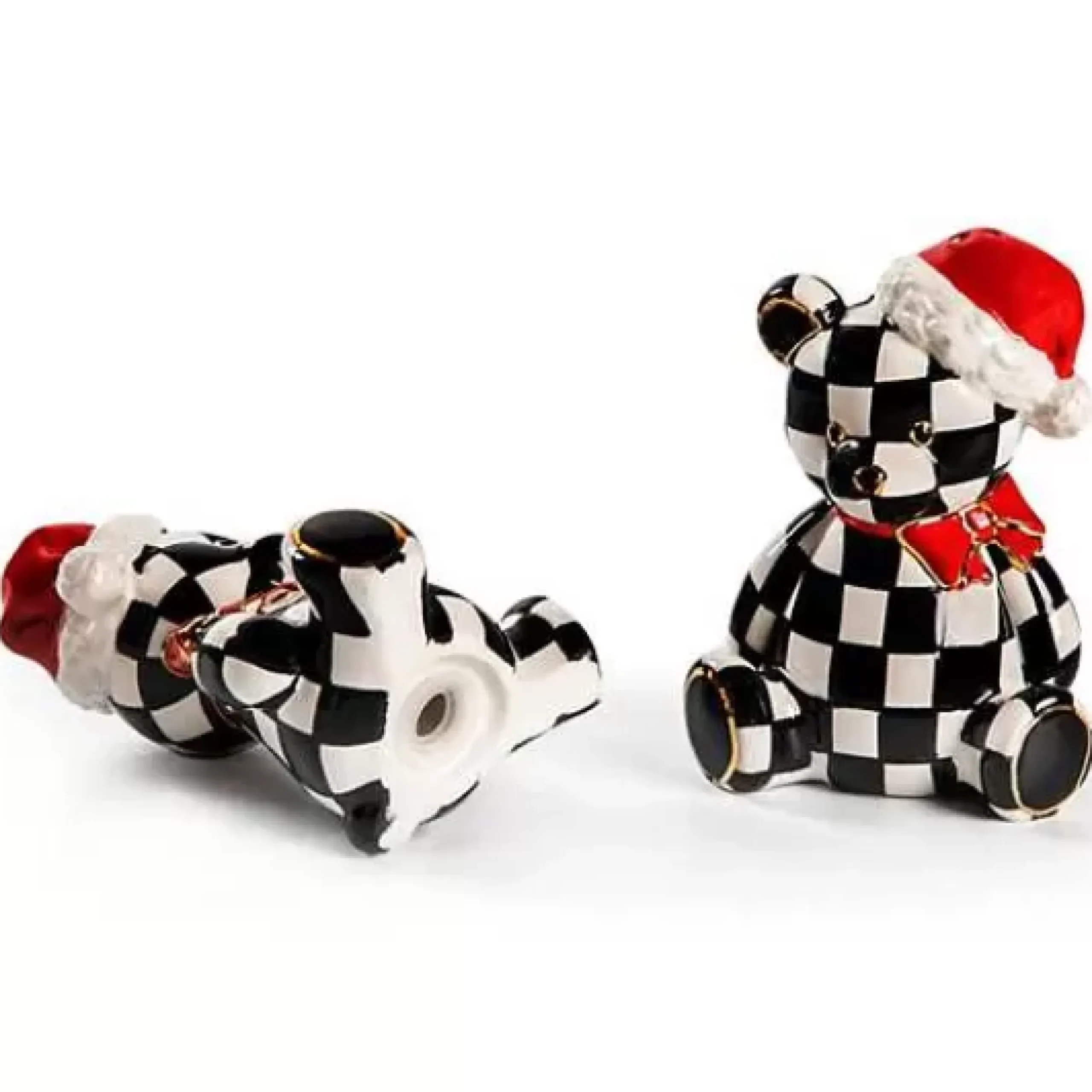 MacKenzie-Childs Courtly Santa Bear Salt Pepper Set< Table Accessories|Serveware