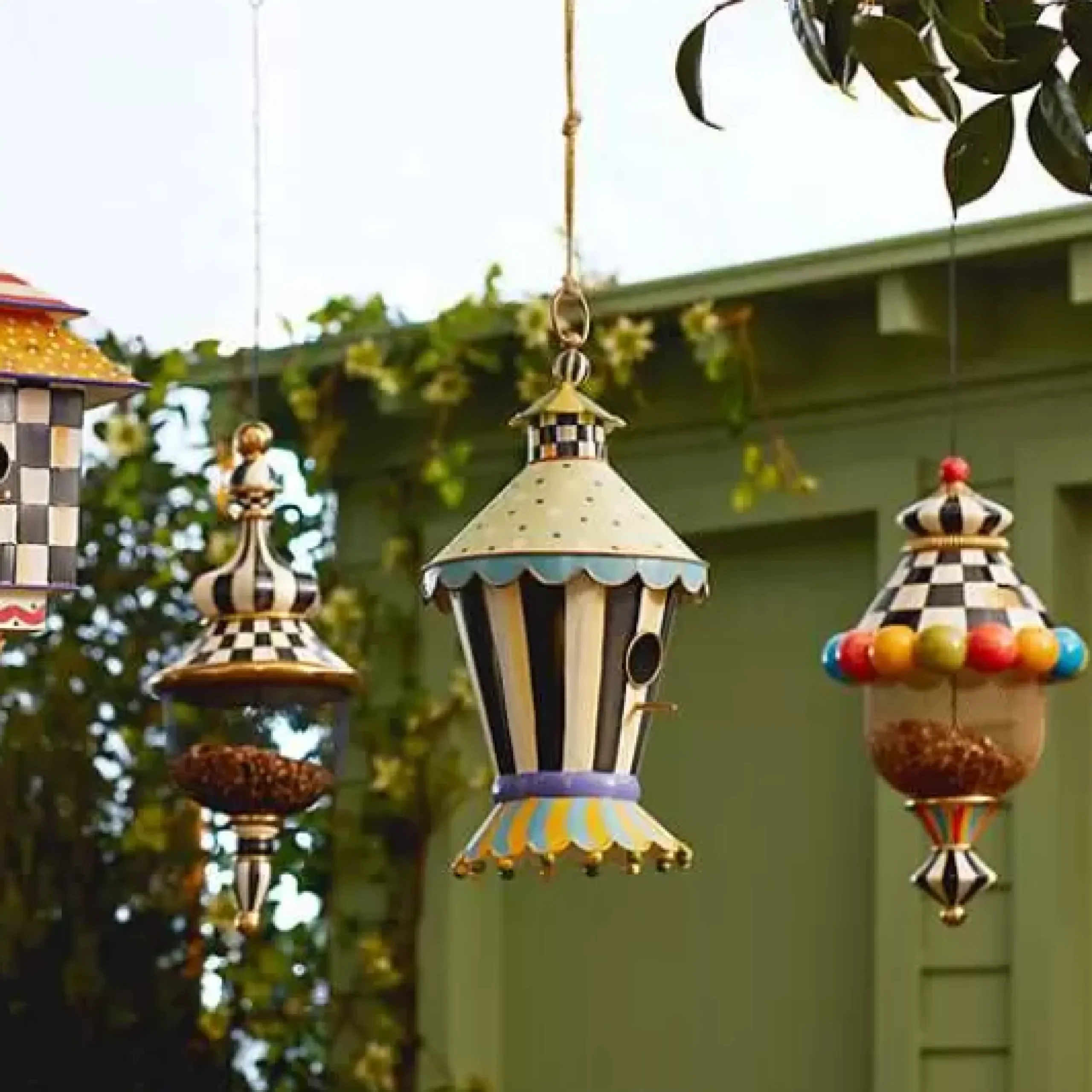 MacKenzie-Childs Courtly Stripe Birdhouse< Spring|Outdoor