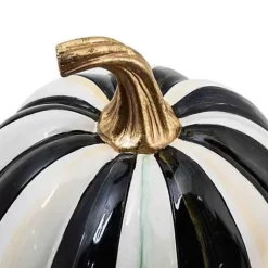 MacKenzie-Childs Courtly Stripe Glossy Small Pumpkin< Pumpkins|The Halloween Shop