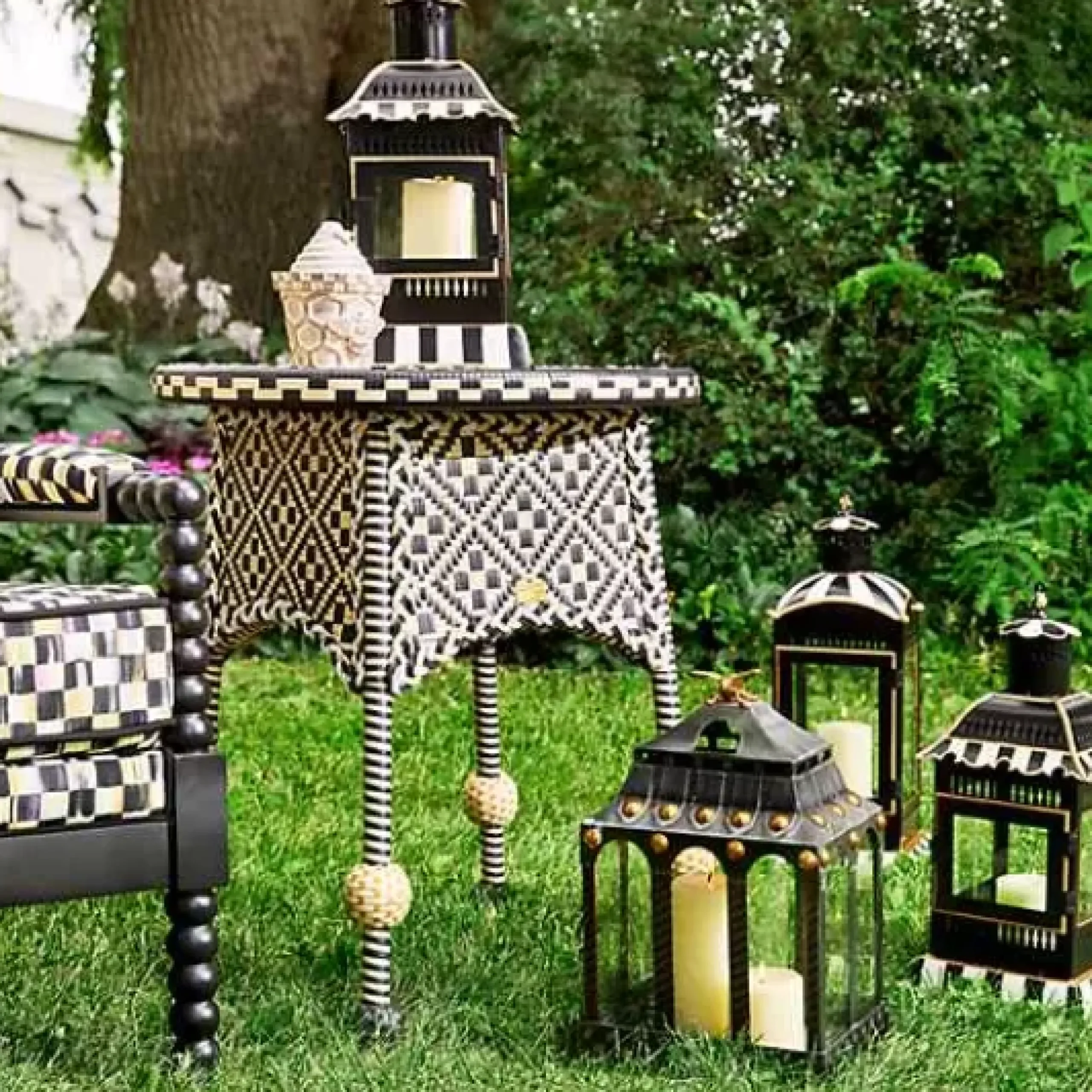MacKenzie-Childs Courtly Stripe Small Candle Lantern< Spring|The Fall Shop