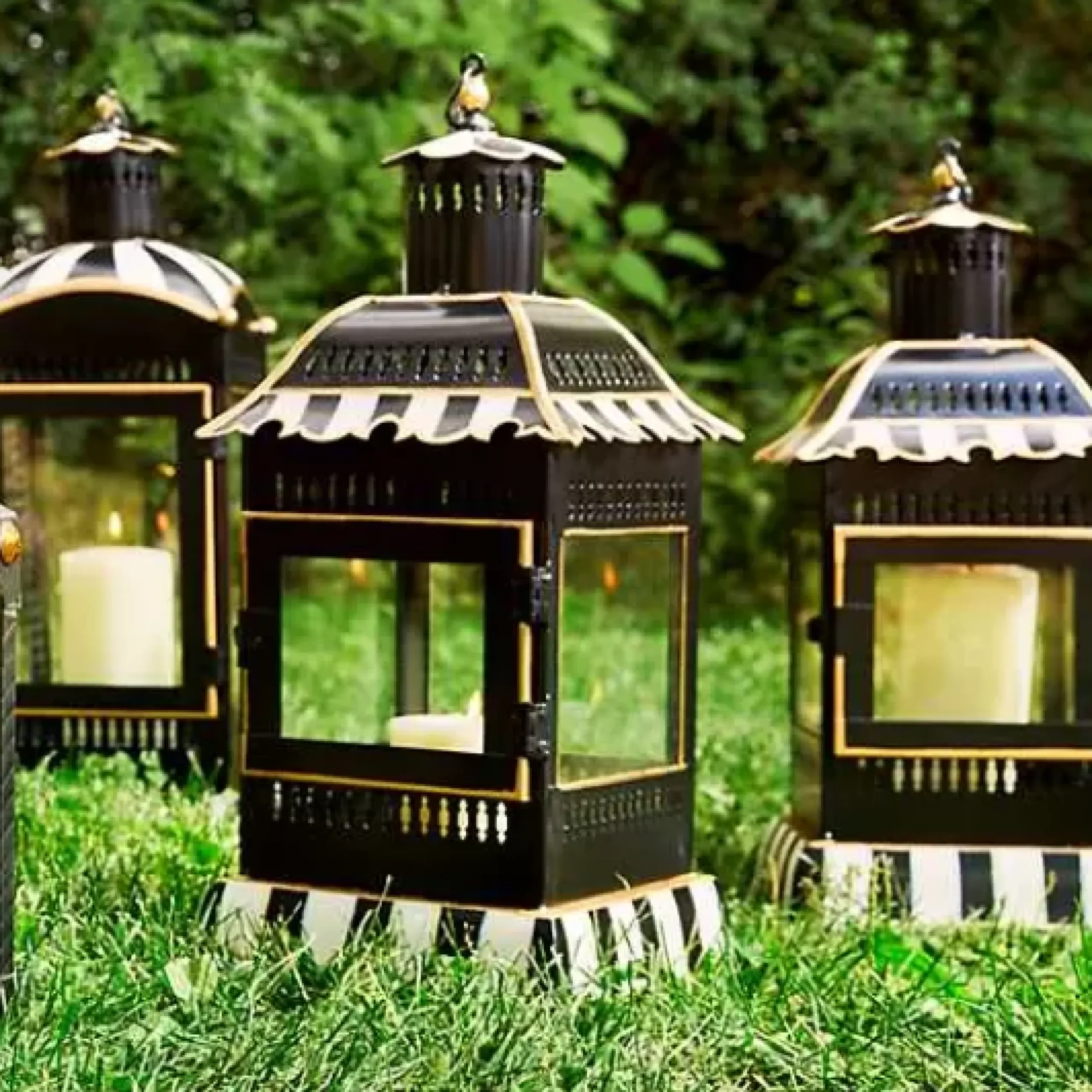 MacKenzie-Childs Courtly Stripe Small Candle Lantern< Spring|The Fall Shop