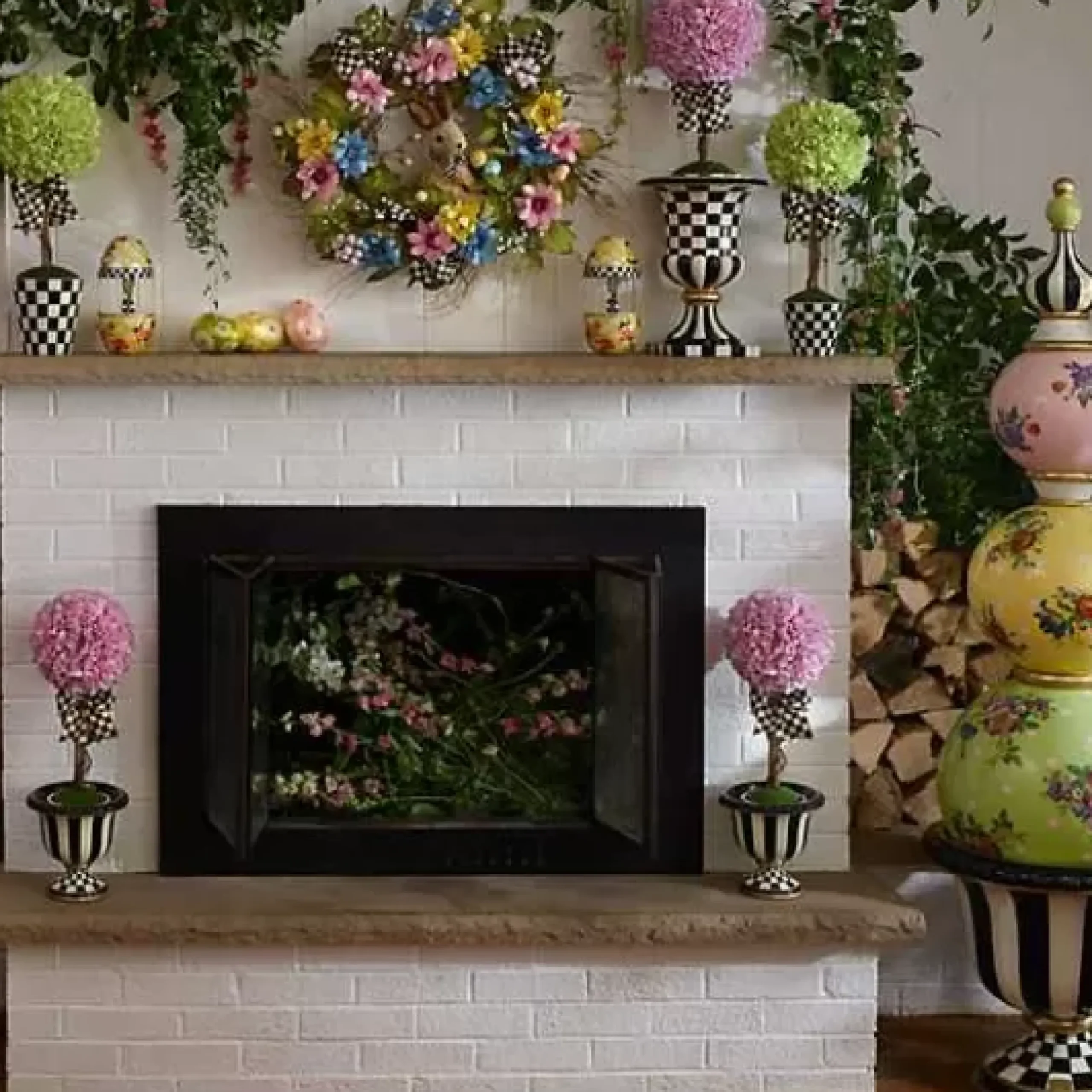 MacKenzie-Childs Courtly Stripe Tabletop Urn< Outdoor