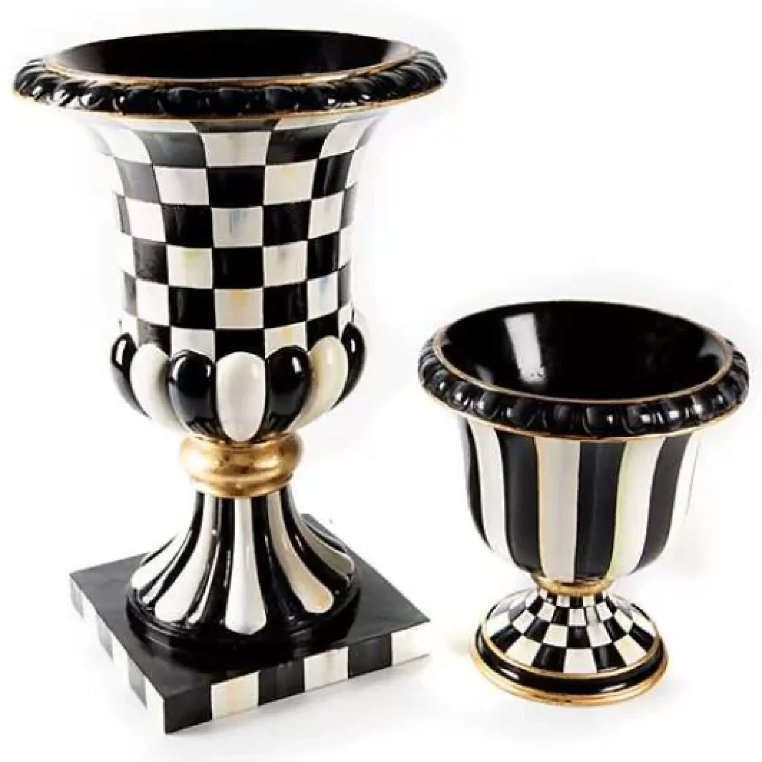 MacKenzie-Childs Courtly Stripe Tabletop Urn< Outdoor