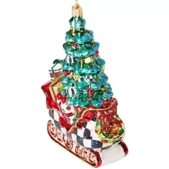 MacKenzie-Childs Courtly Tree Sleigh Glass Ornament< Holiday