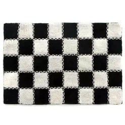 MacKenzie-Childs Covent Square Black White Bath Rug< Bath & Bath Accessories