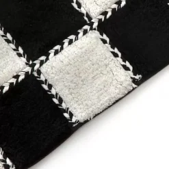 MacKenzie-Childs Covent Square Black White Bath Rug< Bath & Bath Accessories