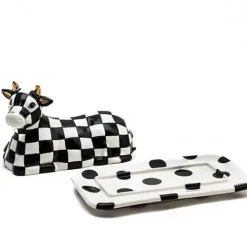 MacKenzie-Childs Cow Creamery Butter Dish< Serveware