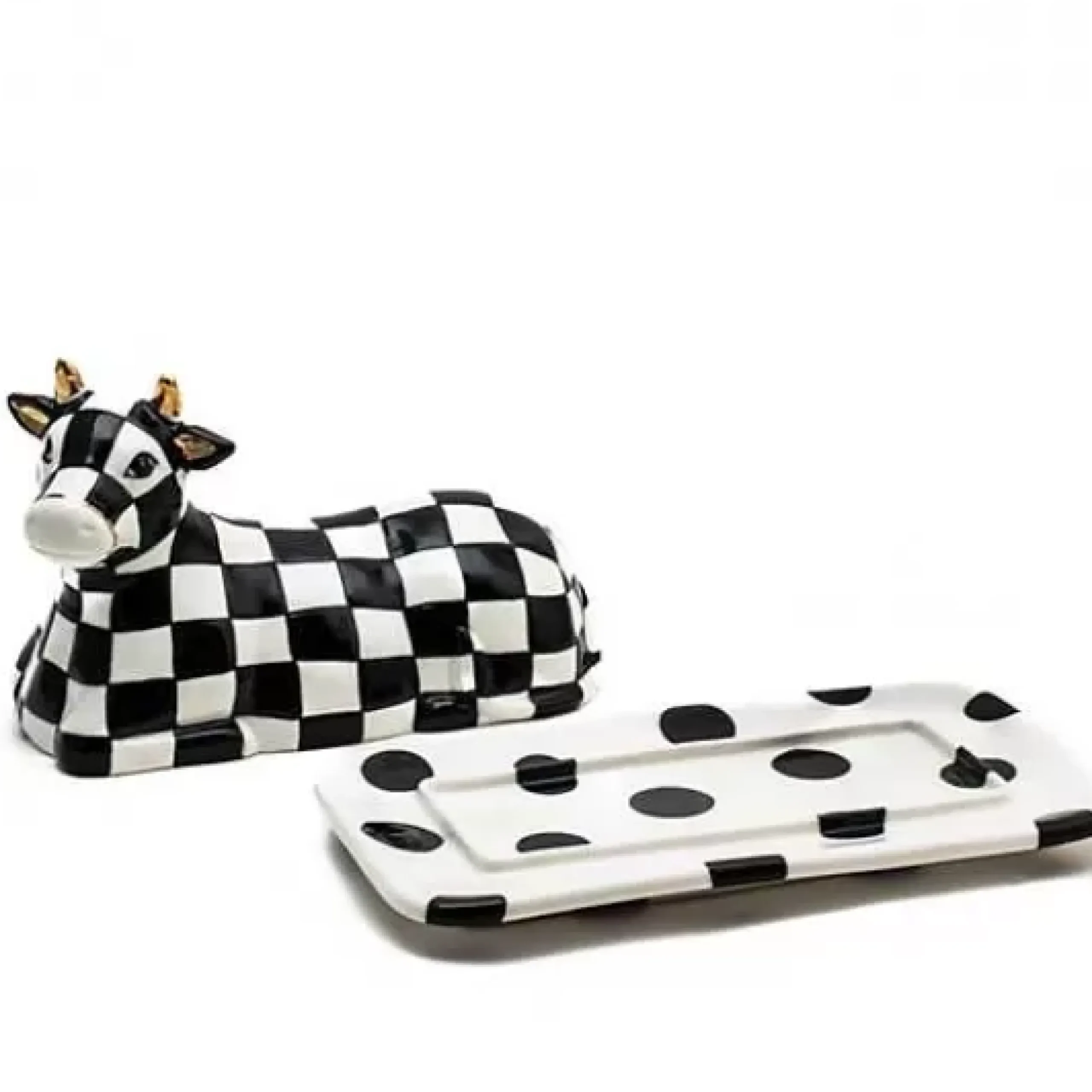 MacKenzie-Childs Cow Creamery Butter Dish< Serveware
