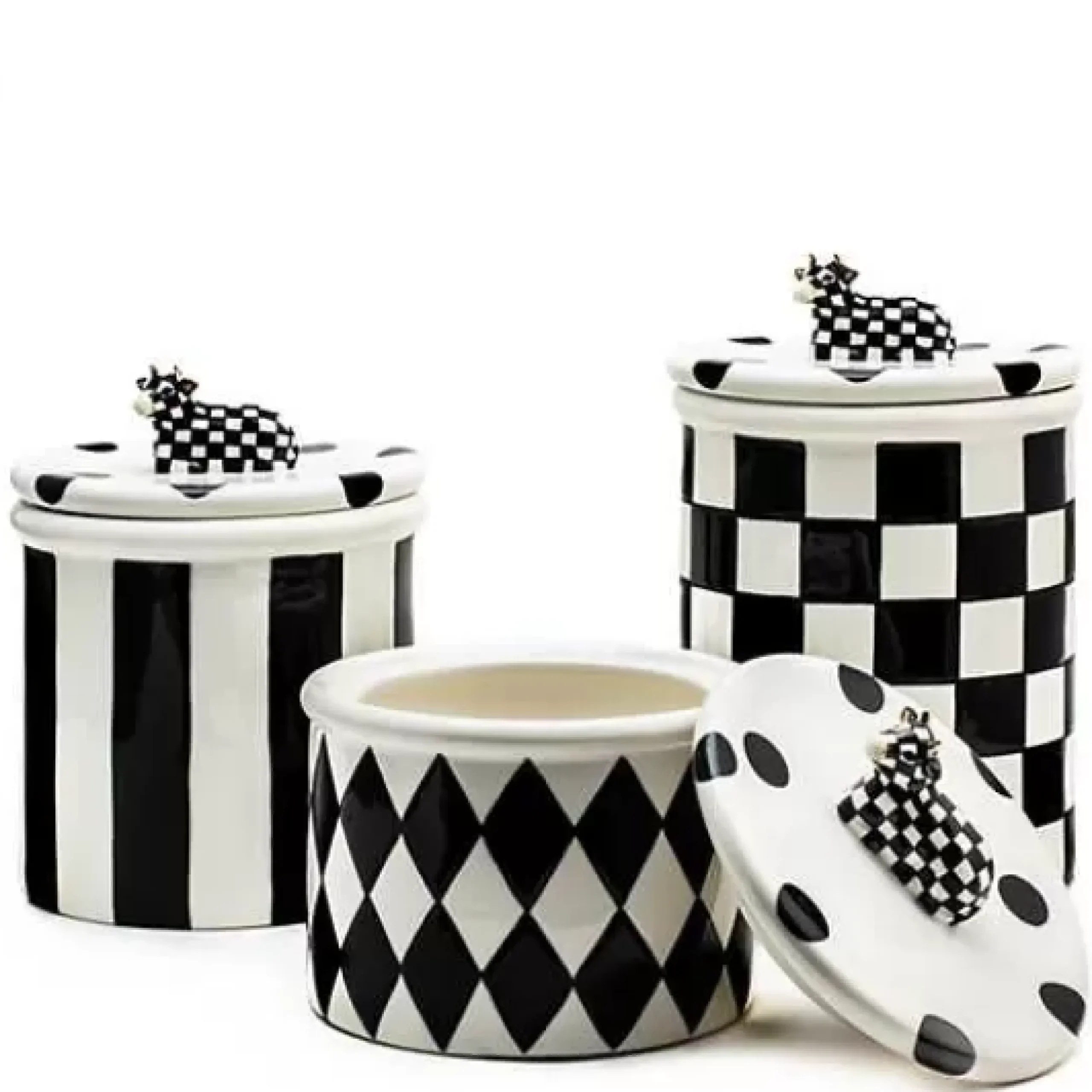 MacKenzie-Childs Cow Creamery Canisters, Set of 3< Kitchen Storage & Organization